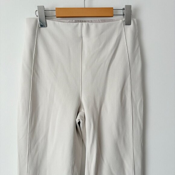 Lululemon Brushed Softstreme Ribbed Zip Flared Pant 32.5" Bone Size 8 - Picture 7 of 11